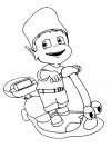 Dibujos animados para colorear - Adiboo De Aventura, para niños pequeños