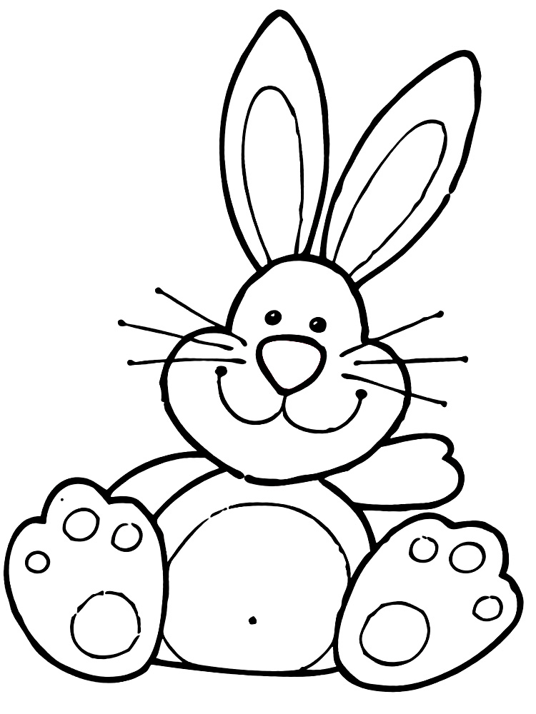 Dibujos infantiles para colorear - conejos, para desarrollar movimientos musculares menudos