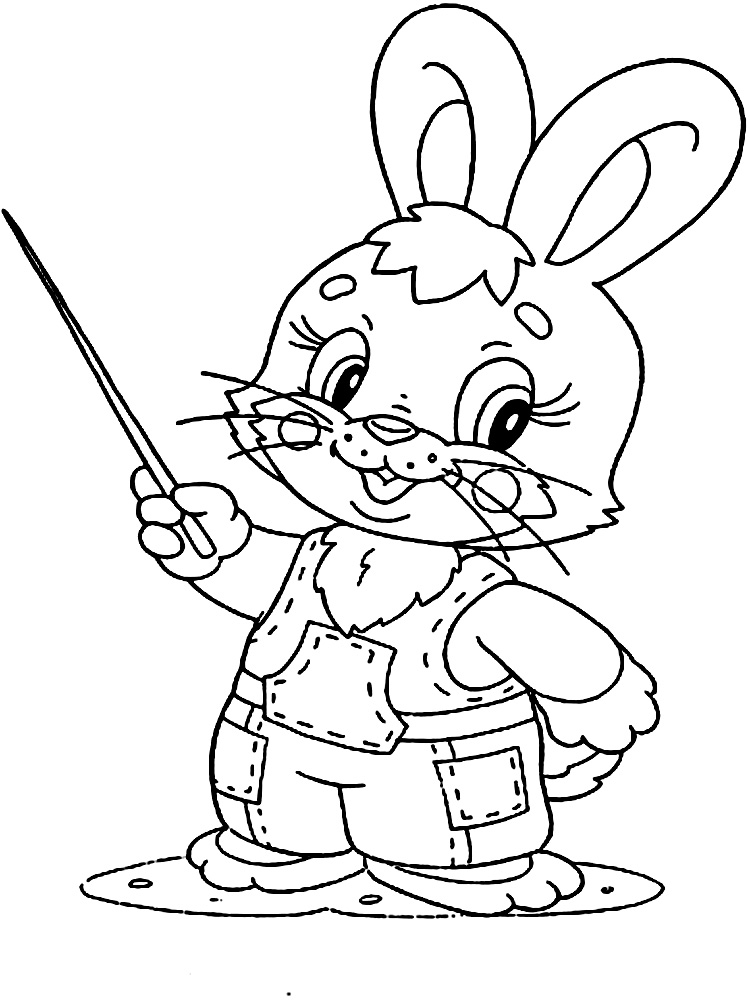 Imprimir imágenes dibujos para colorear - conejos, para niños y niñas