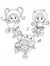 Dibujos infantiles para colorear - equipo Umizoomi, para desarrollar movimientos musculares menudos