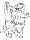 Dibujos para colorear - El gato con botas, para un desarrollo infantil, en conjunto