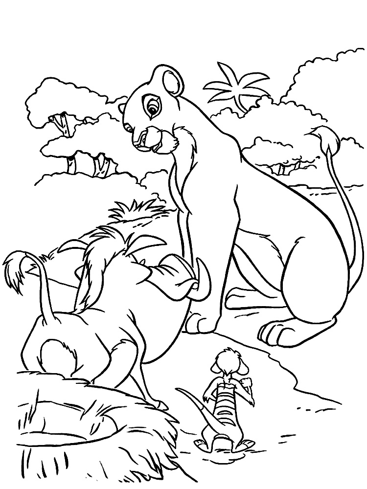El rey leon - dibujos animados infantiles, para colorear