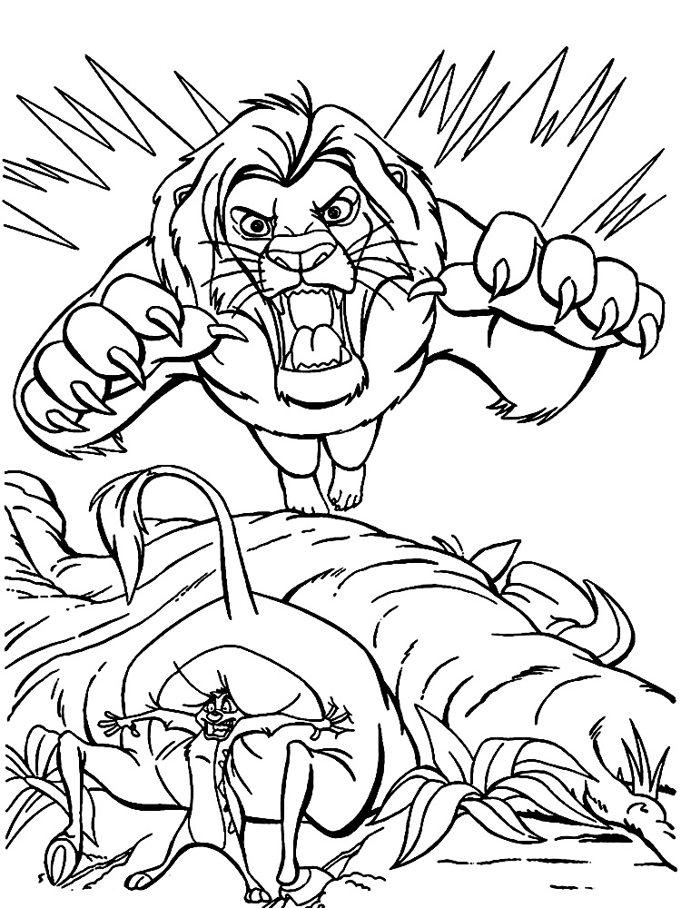 Útiles dibujos para colorear - El rey leon, para chiquitines creativos