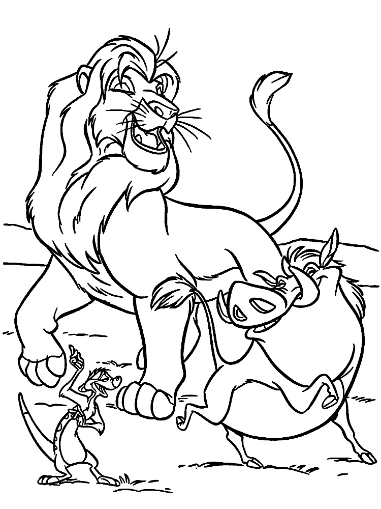  El rey leon – descargar gratis dibujos para colorear.