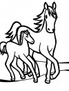 Dibujos infantiles para colorear - caballo, para desarrollar movimientos musculares menudos