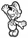Dibujos infantiles para colorear - Mario, para desarrollar movimientos musculares menudos