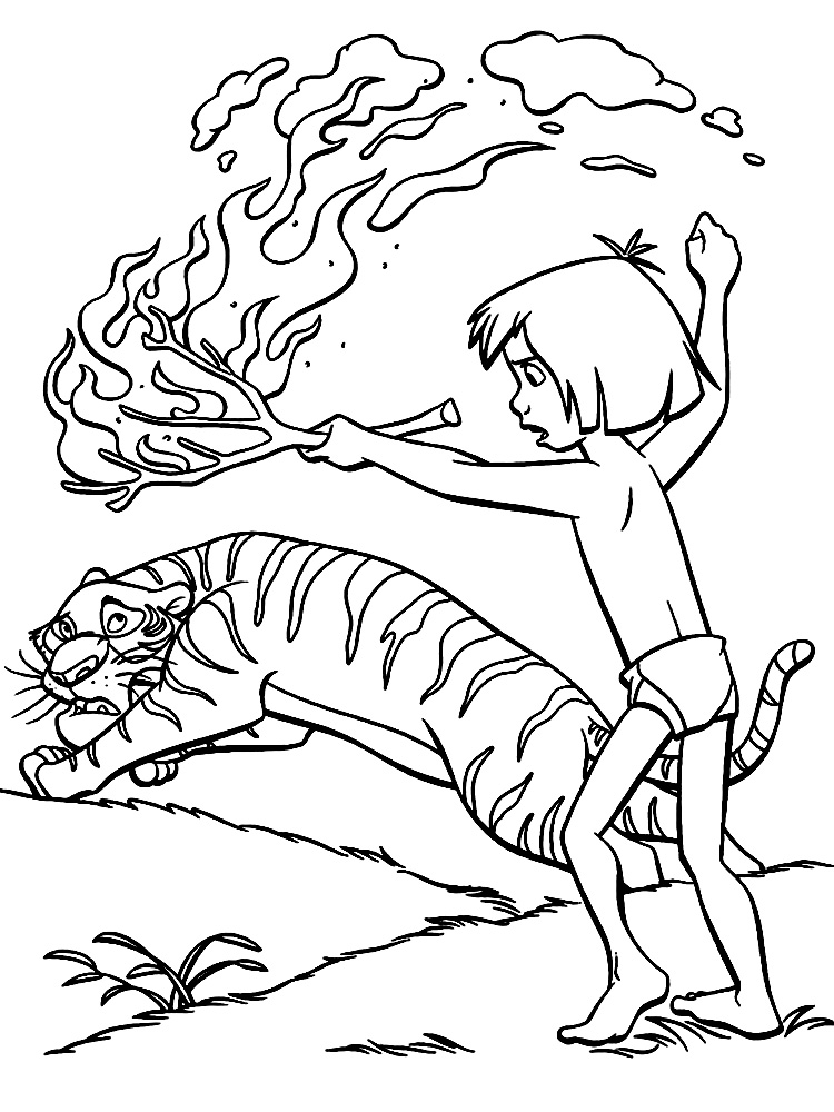 Descargar gratis dibujos para colorear - Mowgli