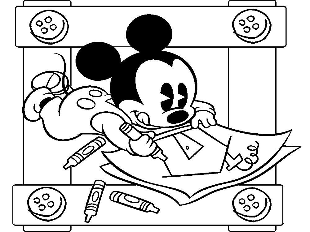 Dibujos para colorear - Mickey Mouse, para desarrollar la generación menor