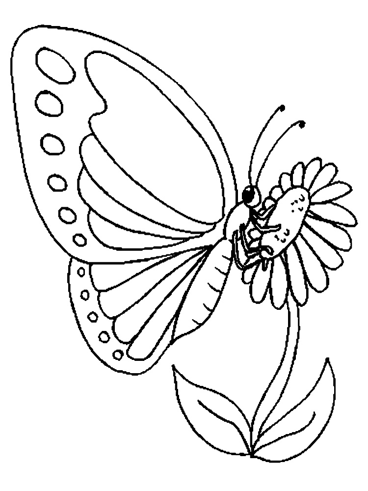Dibujos para colorear - butterfly, para niños