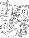 Dibujos animados para colorear - Zafarrancho en el rancho, para niños pequeños