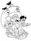 Dibujos animados para colorear - piratas, para niños pequeños