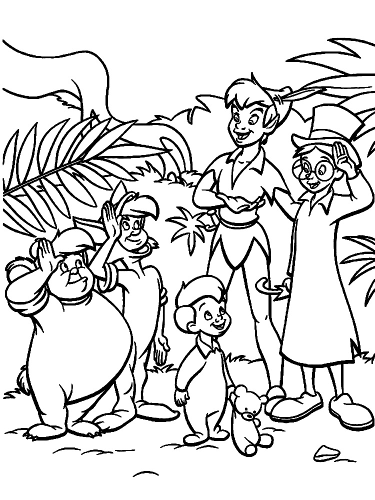 Útiles dibujos para colorear - Peter Pan, para chiquitines creativos