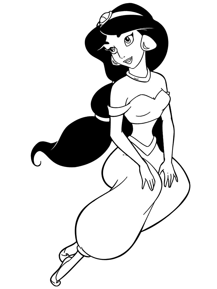 Descargamos dibujos para colorear - Princess Jasmine