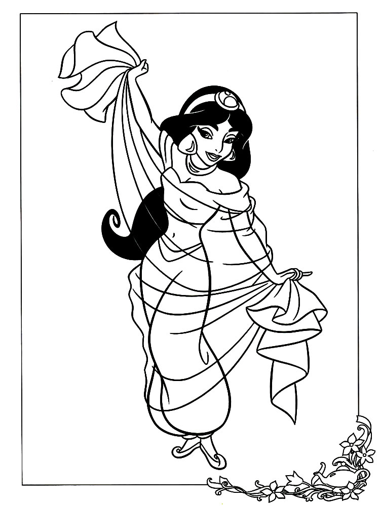Descargue e imprima gratis dibujos para colorear - Princess Jasmine