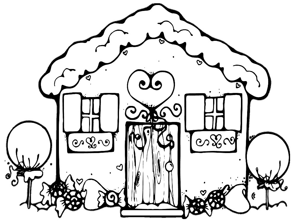 Gingerbread House - dibujos infantiles para colorear