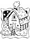 Útiles dibujos para colorear - gingerbread House, para chiquitines creativos