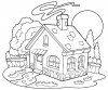 Gingerbread House - dibujos animados infantiles, para colorear