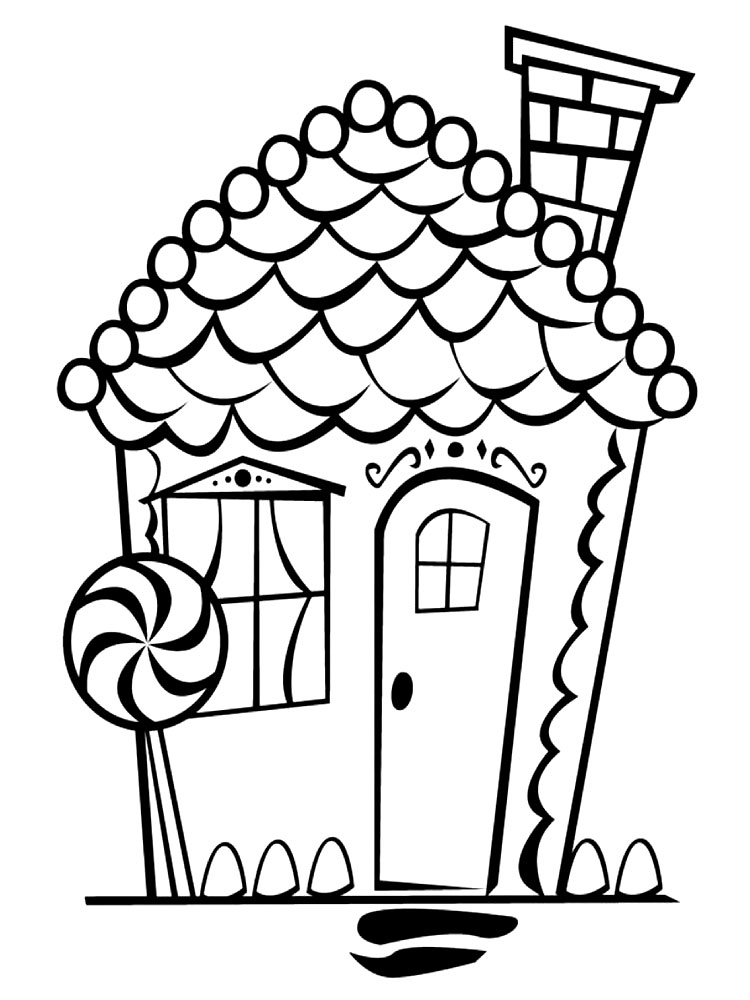 Dibujos para colorear - gingerbread House, imprimir gratis