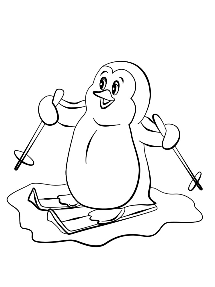 Imprimir gratis dibujos para colorear - pinguinos