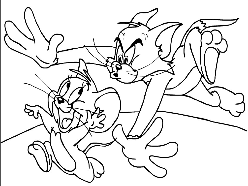 Dibujos para colorear – Tom y Jerry, para desarrollar la generación menor.