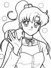 Dibujos infantiles para colorear - Sailor Moon, para desarrollar movimientos musculares menudos