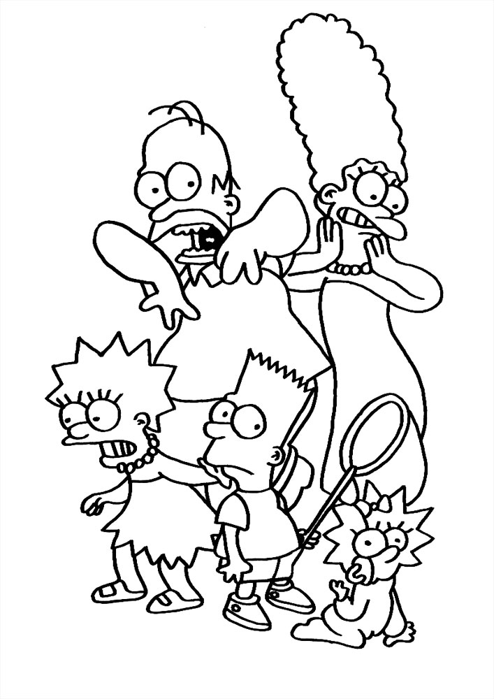 Imprimir imágenes dibujos para colorear - Los Simpson, para niños y niñas