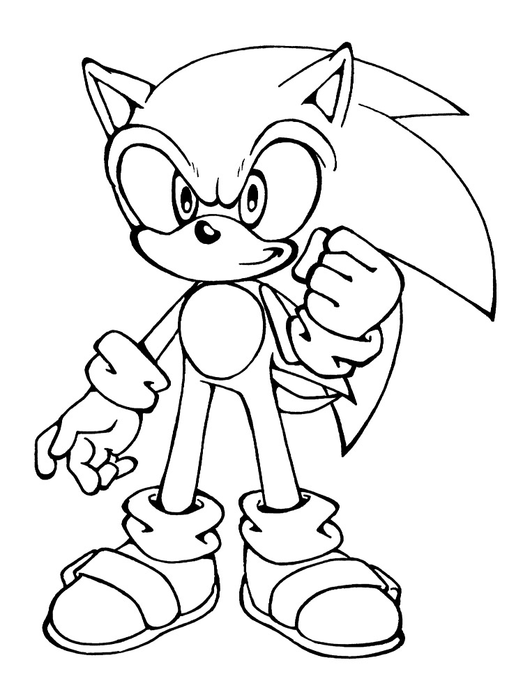 Dibujos para colorear - Sonic, para desarrollar la generación menor