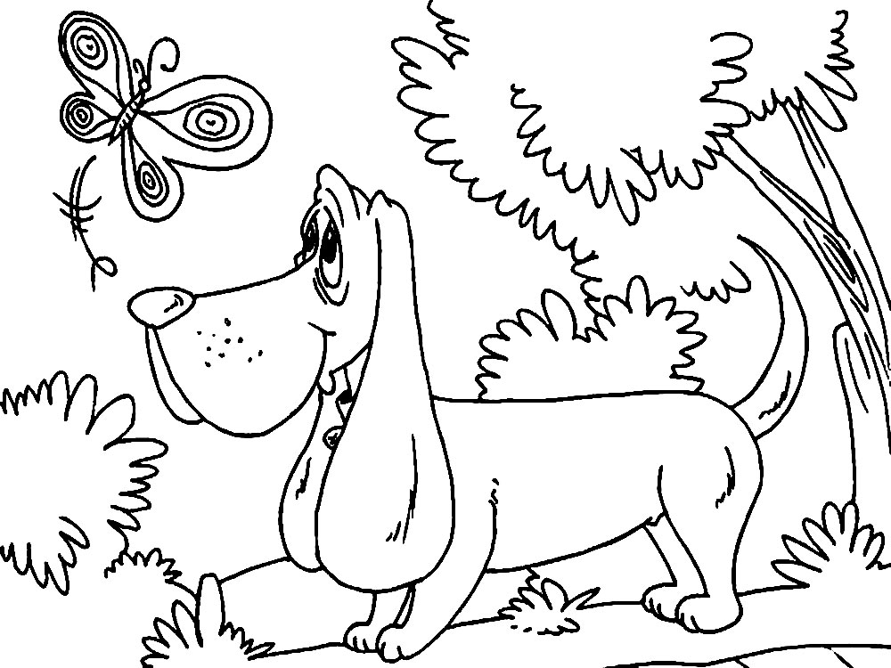 Dibujos para colorear - perros, para desarrollar la generación menor