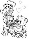 Día de San Valentín - dibujos animados infantiles, para colorear