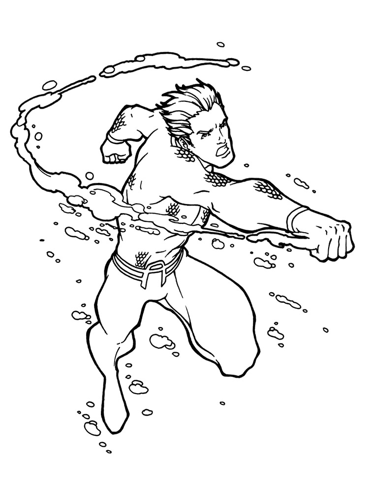 Imprimir imágenes dibujos para colorear - Aquaman, para niños y niñas