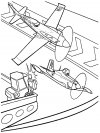 Dibujos infantiles para colorear - aviones, para desarrollar movimientos musculares menudos