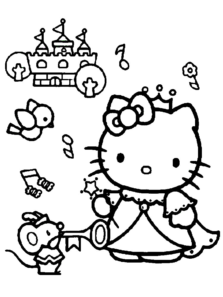 Útiles dibujos para colorear – Hello Kitty, para chiquitines creativos