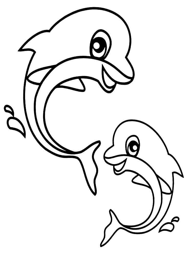 Descargar gratis dibujos para colorear - delfines