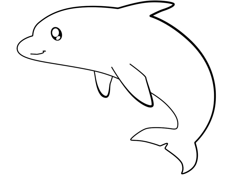 Útiles dibujos para colorear - delfines, para chiquitines creativos