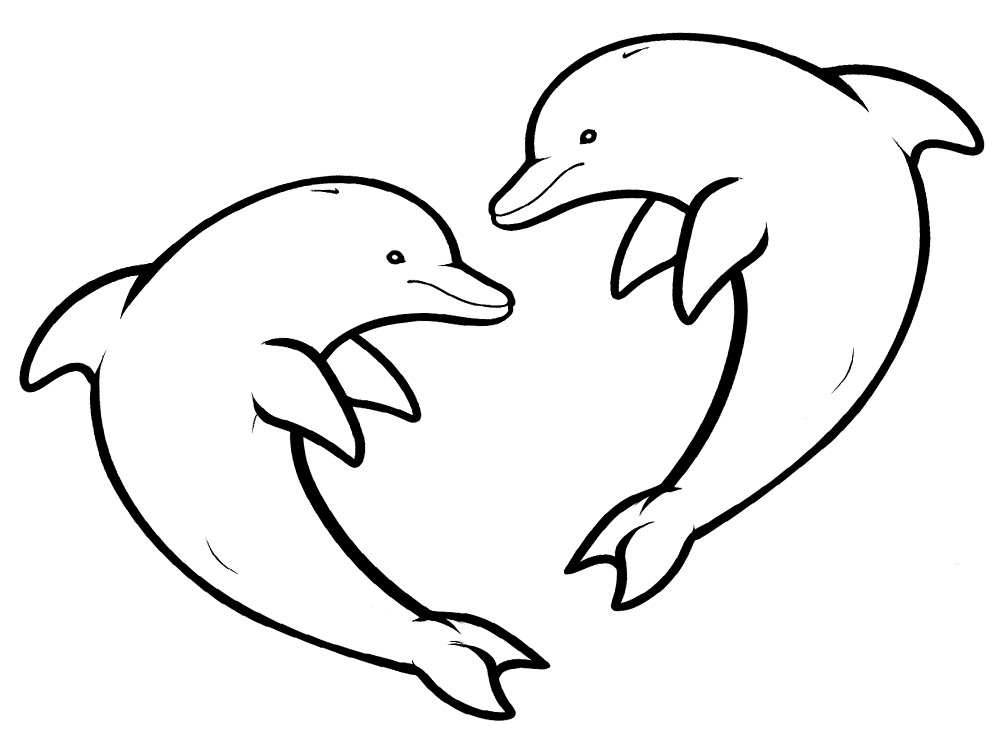 Delfines Dibujos Animados Infantiles Para Colorear