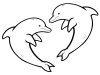 Delfines - dibujos animados infantiles, para colorear