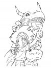 Dibujos animados para colorear - Digimon, para niños pequeños