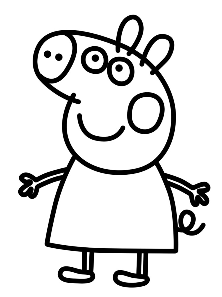  Dibujos animados para colorear – Peppa Pig, para niños pequeños.