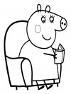 Dibujos infantiles para colorear - Peppa Pig, para desarrollar movimientos musculares menudos
