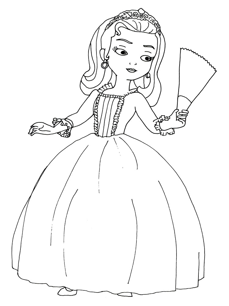 La Princesa Sofía - dibujos animados infantiles, para colorear
