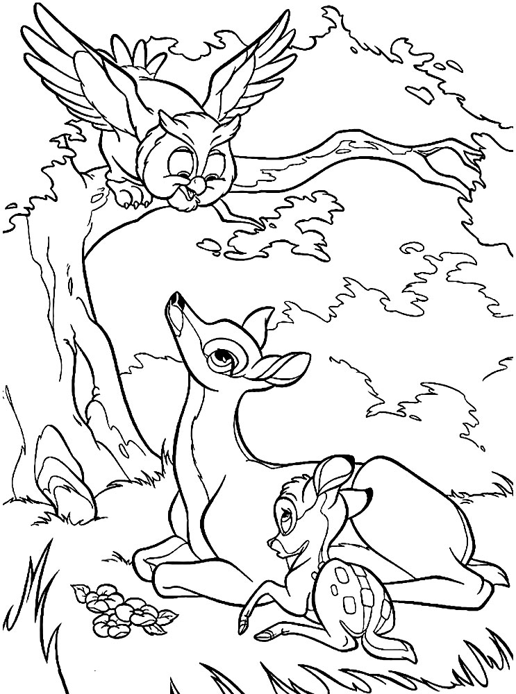 Dibujos para colorear - Bambi, para niñas y niños