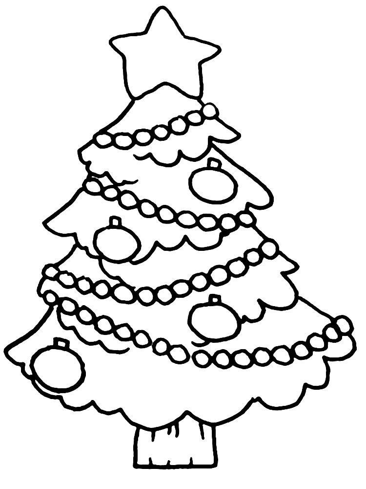 Descargue e imprima gratis dibujos para colorear - arbol de Navidad