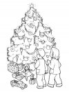 Imprimir gratis dibujos para colorear - arbol de Navidad