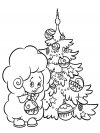 Dibujos para colorear - arbol de Navidad, para un desarrollo infantil, en conjunto