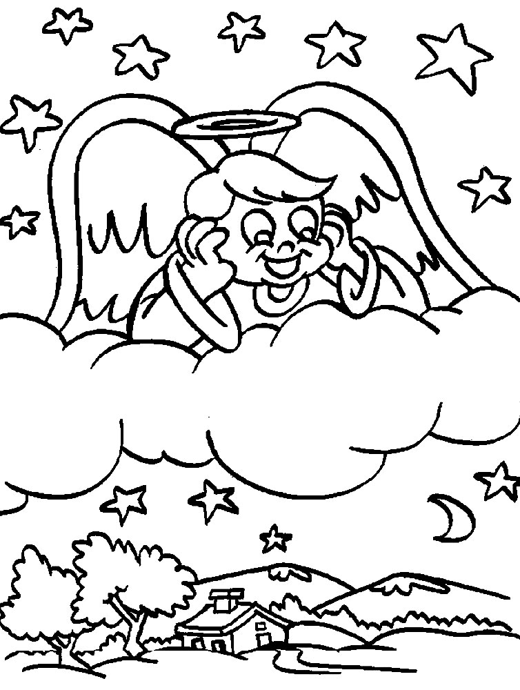 Angels - dibujos infantiles para colorear, para niños y niñas