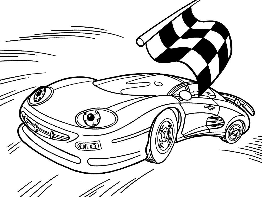 Descargar gratis dibujos para colorear - coches de carreras