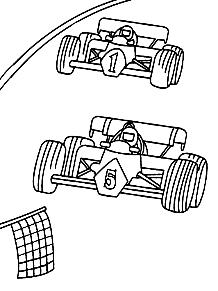 Algo útil para niñas y niños - dibujos para colorear - coches de carreras