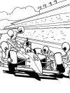 Dibujos para colorear - coches de carreras, para desarrollar la generación menor