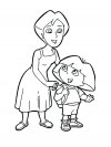 Dibujos infantiles para colorear - Dora la exploradora, para desarrollar movimientos musculares menudos