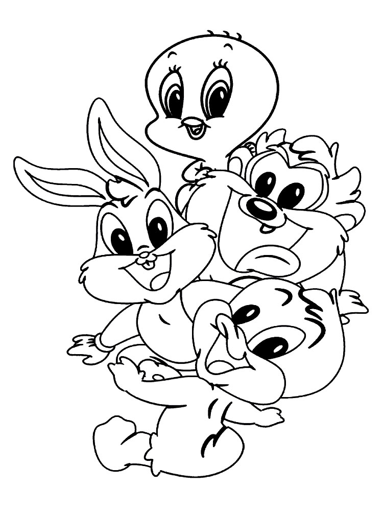 Dibujos infantiles para colorear - Looney Tunes, para desarrollar movimientos musculares menudos